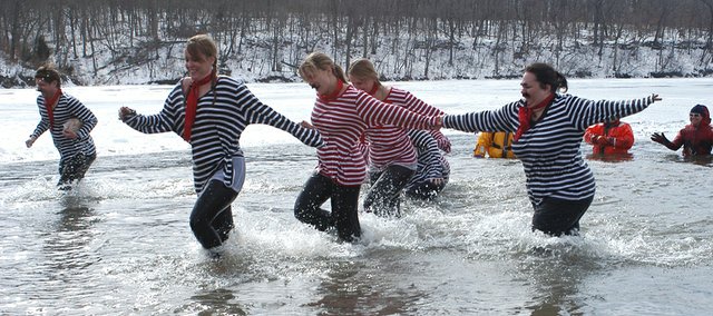 Everyone made it out of the (very cold) water safely at the 2011 Polar Plunge Saturday at Shawnee Mission Lake. The outdoor temperature was in the upper 40s for the annual event, which raises money for Kansas Special Olympics.