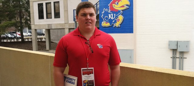 SMNW junior Logan Miller recently attended the Kansas University football team’s junior day, an annual visit for junior football players the team is interested in recruiting.