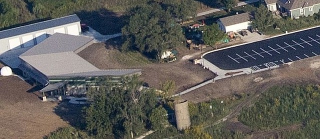 An aerial view of the new Baker Wetlands Discovery Center.