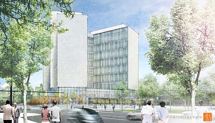 If constructed, the new Johnson County courthouse would sit across Santa Fe Street directly north of the existing location and west of Olathe City Hall.