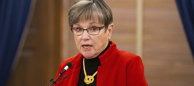 Kansas Gov. Laura Kelly gives a news conference Tuesday, Oct. 13, 2020. (Evert Nelson/The Topeka Capital-Journal via AP, File)