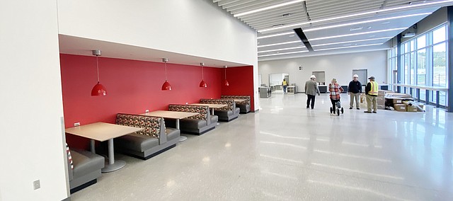 Here is a view of some of the cafeteria seating area at the new learning center at Tonganoxie High School.