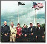 Members of the Basehor Veterans of Foreign War are hoping to
recruit new members. The Basehor VFW has participated in numerous
civic activities since its inception in 1993. VFW members shown
from, left to right, are Jack Williams,Wilbur Grisham,Harry Kelley,
Bob Wiley, John Searcy and Jerral Cooper.