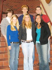 Back row, left to right, Andrew Phillips, Chris Nelson, Chris Bristow; Front row, left to right, Jessica Haver, Emily Goodlin, Kendra Sickinger