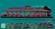 This illustration shows the architectural style shared by the Lansing DAZE shelter and the main/farmers market shelter in the preliminary master plan for the city's 128-acre park.