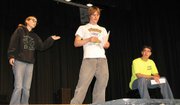 Students rehearse "Phaeton and the Sun Chariot" on Thursday, Oct. 20, at Lansing Intermediate School auditorium. Lansing High School Drama Club will present three short Greek plays on Nov. 3 and 4.
