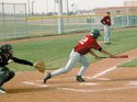 Luke Abel fouls off a bunt attempt Tuesday in Eudora's game against
Prairie View. The Cards swept the Buffalos and took a twin bill
from Anderson County on Saturday.