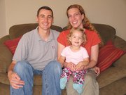 Jessica Yoakam poses with her husband, Josh, and their 21-month-old daughter Ainsley. Yoakam just moved to Lansing and is a new family doctor with Saint Luke's Medical Group.
