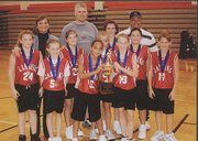 The Lansing HoopStars fifth-grade girls basketball team opened its season with a first-place finish at the Bonner Springs Swoosh Tournament. The HoopStars posted a 4-0 record on their way to the title. Team members are Alexsis Klemme-Owens, Emily Babcock, Jordan Counts, Kaitlyn Wood, Madison Ernzen, Maggie Taylor, McKenzie Hersh, Shelby Ogden, Stephanie Henry and Hailey Budke. Coaches are Erica Vicente, David Babcock and Jeff Ogden.
