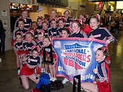 The Lawrence G-Force Jets All-Star Cheerleading Squad recently notched high finishes at the National Cheerleading Association St. Louis Classic. The senior team placed first in the competition and the junior squad placed second. The combined squads are pictured here, including Lansing High student Bobbi Walden (second row, far right).