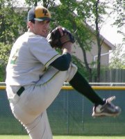 Tyler Henley was nearly untouchable as he pitched Basehor-Linwood to a 6-0 victory over Bishop Ward on May 8. The Bobcats could face a rematch with Ward in the second round of the Class 4A regional tournament.