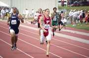 THS senior sprinter DJ Lindsay wins a state title in the Class 4A 400-meter dash with a meet record of 47.98.