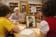 Virginia Summers, an Army nurse in World War II, shared details of her experience while Trailridge Middle School eighth-graders interview her for a social studies project.