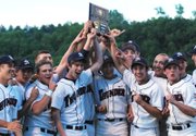 St. James Academy celebrates after winning the Class 4A baseball regional championship.