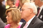 Former Baker University President Dan Lambert and his wife, Carolyn, were in attendance during groundbreaking ceremonies on Friday, Oct 7, 2011, at Baker University for a new addition to Mulvane Hall.