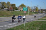 Woodland Drive is one of many Shawnee thoroughfares that include on-street bike lanes for cycling traffic.