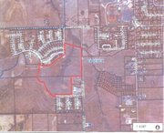 Outlined in red, the 44-acre plot of land that the City of Basehor is hoping to buy sits directly north of the Basehor Community Library and just south of Parallel Road.