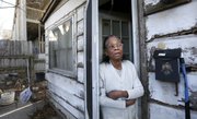 Lawrence resident Georgia Bell, who is 91 and lives at 1115 Indiana St., talks Wednesday about her dealings with developers who have expressed their interest in buying her property, which is surrounded on three sides by the Berkeley Flats apartment complex. On Tuesday, city commissioners approved the rezoning for a five story, 175-unit apartment building and retail space, which will go in the place of the Berkeley Flats apartment complex.