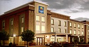 A conceptual image of what the Comfort Inn will look like. This is a concept image, some details of the building may not accurately reflect how Shawnee's will look. For example, the preliminary plans for SHawnee's Comfort Inn has a pitched roof rather than a flat roof.