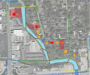 This map shows the route of the creek and various parcels of land that will be potentially be affected by the Nieman Corridor South Storm Drainage Improvement project by the city of Shawnee.