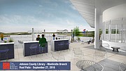 A rooftop terrace is one of the numerous amenities offered at the upcoming Monticello Library. Heaters will be placed during the spring to lengthen the patio’s use.