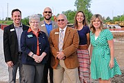 Back row, left to right: Shawnee city councilmembers Brandon Kenig and Jeff Vaught; Shawnee Mayor Michelle Distler and Shawnee Councilmember Stephanie Meyer. Front row: Shawnee Mission School Board member and State Rep. Cindy Neighbor and her husband, Jim, also a Shawnee councilmember.