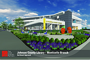 An updated rendering of the upcoming Monticello Library in western Shawnee.