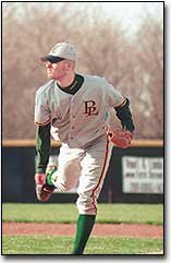 BASEHOR-LINWOOD sophomore Jeremy Sheehan fires a pitch during
Thursday's opening game against Piper. The Bobcats defeated Bonner
Springs on Monday in a doubleheader.