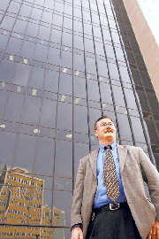 Wichita homicide detective Dana Gouge stands outside Wichita City
Hall. Gouge, who has been on the Wichita police force since 1987,
was involved in the investigation that led to the capture and
conviction of notorious BTK killer, Dennis Rader.